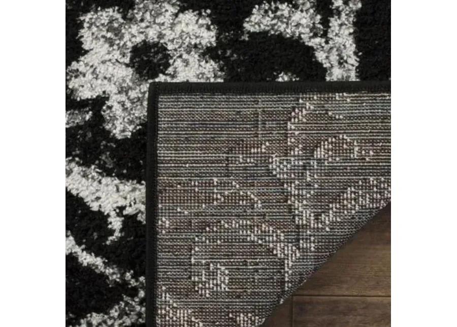 Adirondack Contemporary Black / Silver 2'-6" X 4' Powerloomed Rug