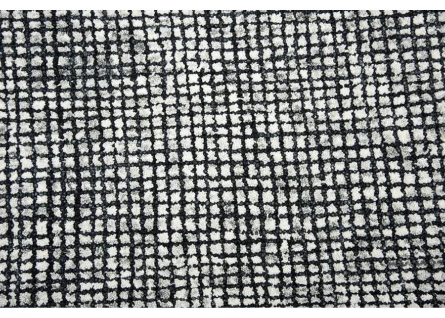 Talbot Black/White Tweed Wool 2'6" x 8' Runner Rug