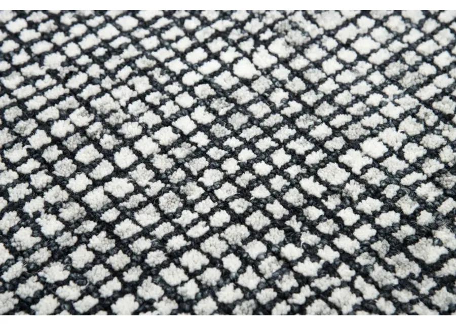 Talbot Black/White Tweed Wool 2'6" x 8' Runner Rug