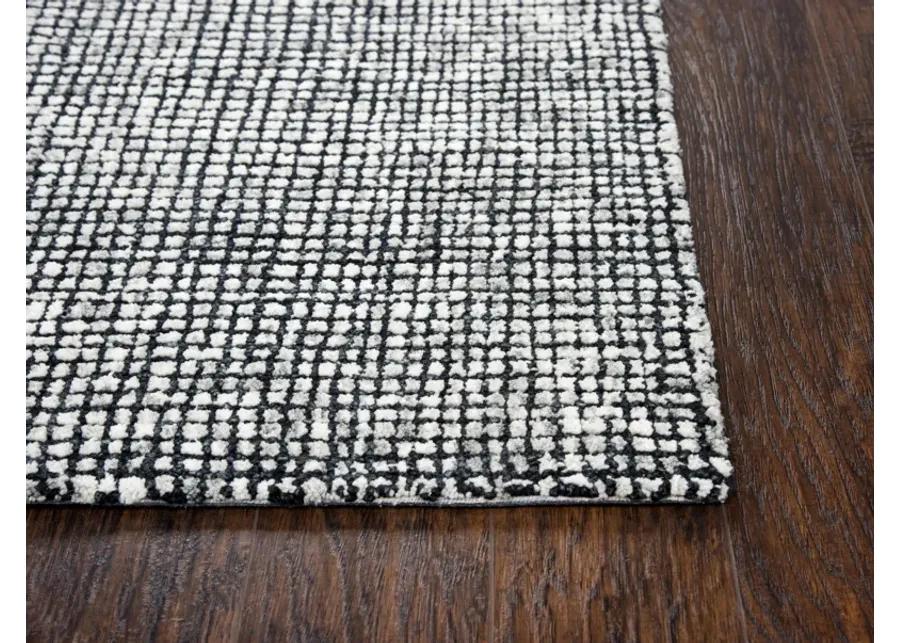 Talbot Black/White Tweed Wool 2'6" x 8' Runner Rug