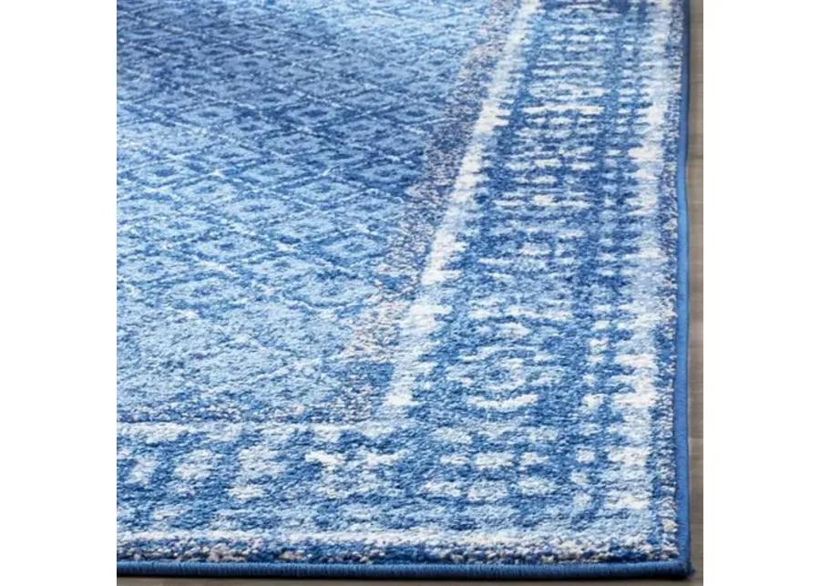 Adirondack Contemporary Light Blue / Dark Blue 3' X 5' Powerloomed Rug