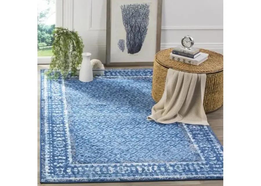 Adirondack Contemporary Light Blue / Dark Blue 3' X 5' Powerloomed Rug