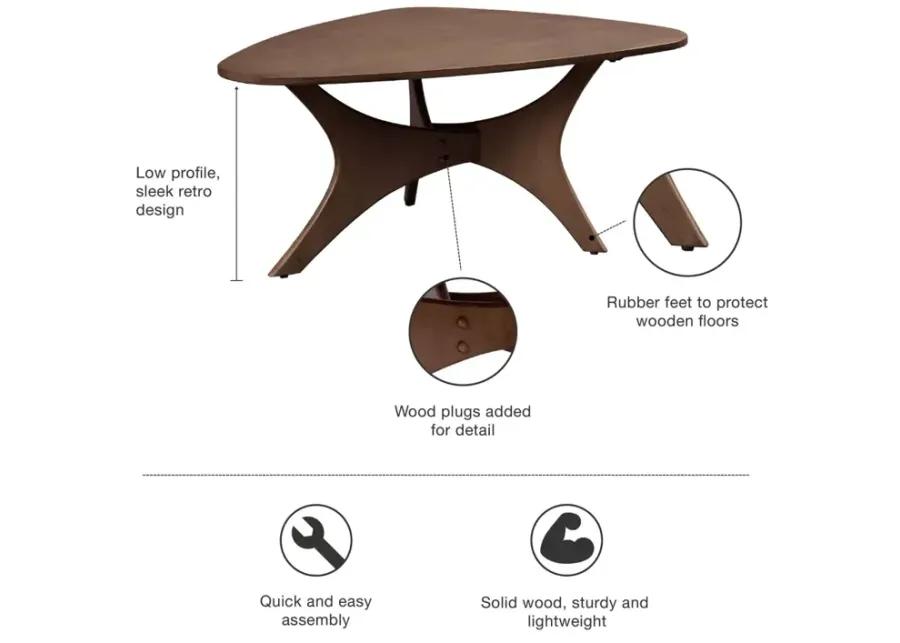 INK+IVY Blaze Brown Triangle Wood Coffee table