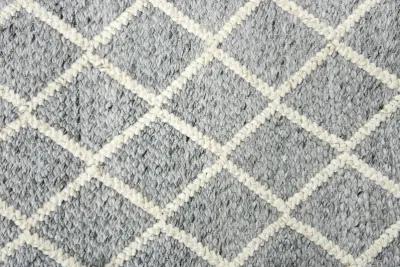 Ewe Complete me Gray Diamond/Woven Wool/Polyester 8' x 10' Rectangle Rug