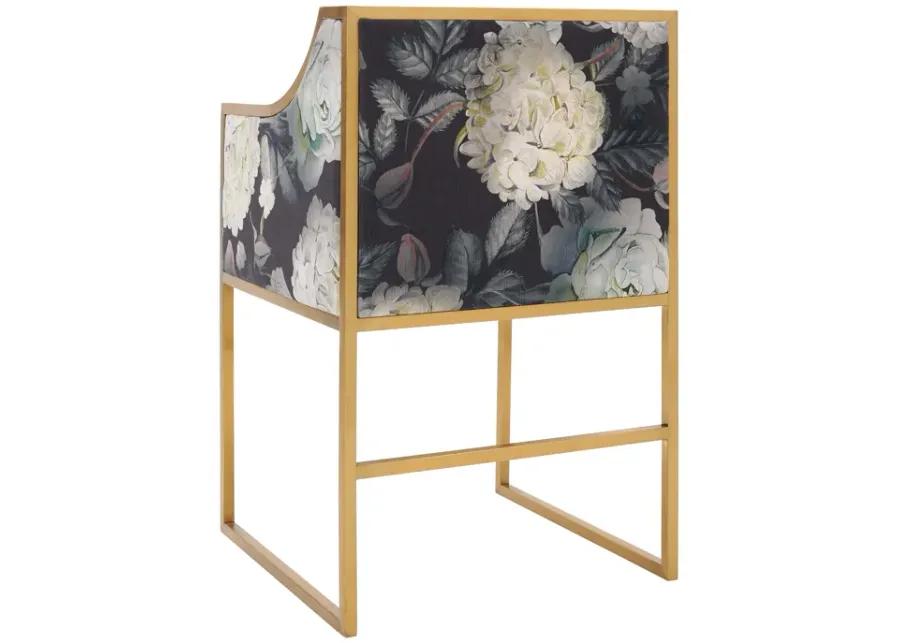 Atara Floral Velvet Gold Chair