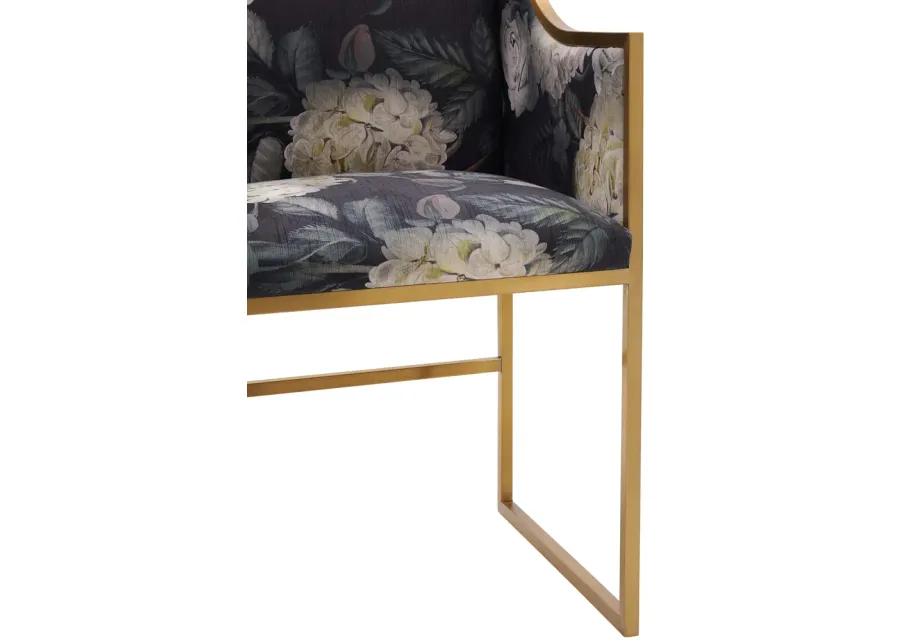 Atara Floral Velvet Gold Chair