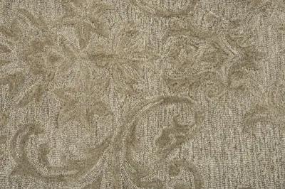 Fifth Avenue Brown Damask Wool 9'x12' Rectangle Rug