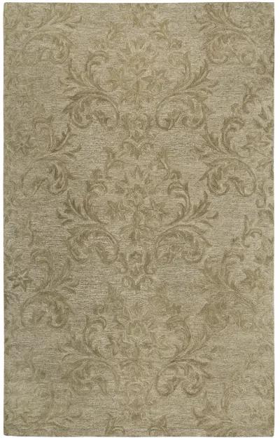 Fifth Avenue Brown Damask Wool 9'x12' Rectangle Rug