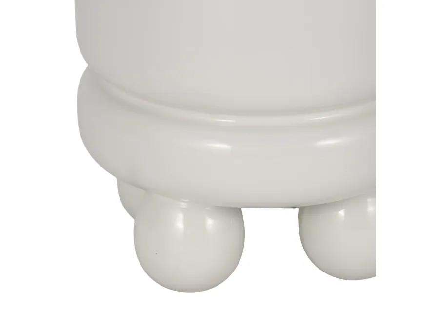 7" Knobby Footed Planter, White