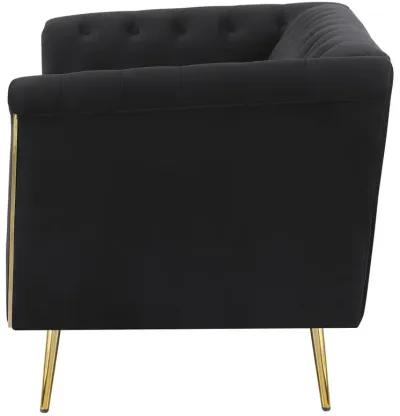 Holly Tuxedo Arm Tufted Back Loveseat Black