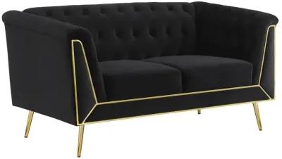 Holly Tuxedo Arm Tufted Back Loveseat Black