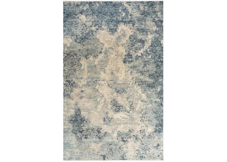 Platinum Blue Abstract Proprietary Wool 10' x 13' Rectangle Rug