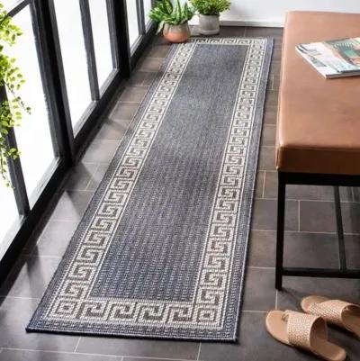 Safavieh BERMUDA 800 Collection BMU820M-28 Dark Blue / Ivory 2' X 8'