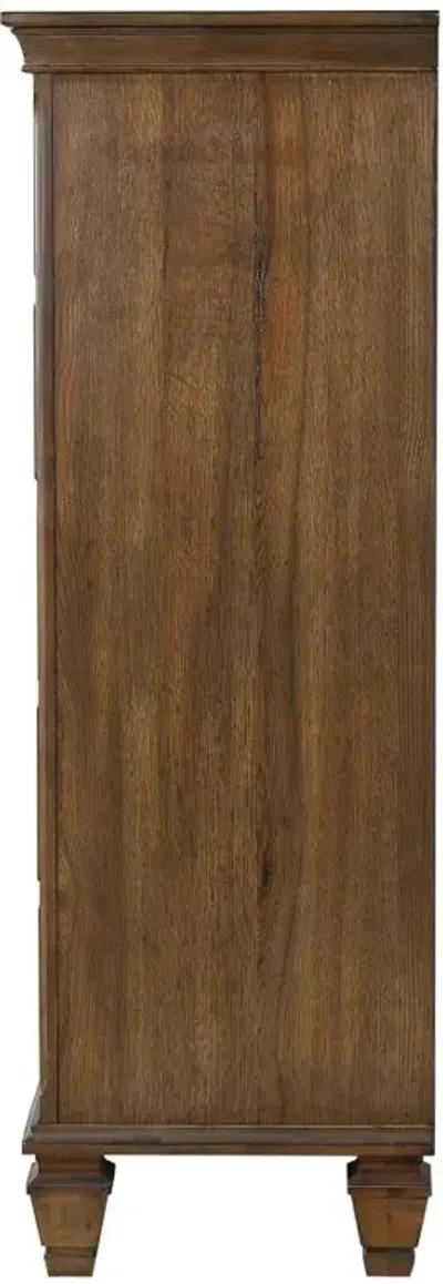 Franco 5-drawer Chest Burnished Oak