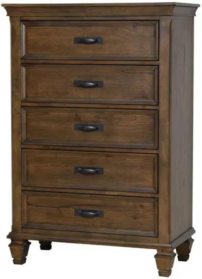 Franco 5-drawer Chest Burnished Oak