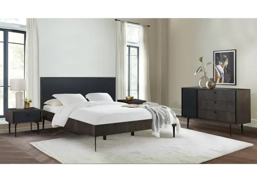 Cross Solid Oak and Metal King or Queen Platform Bed Frame