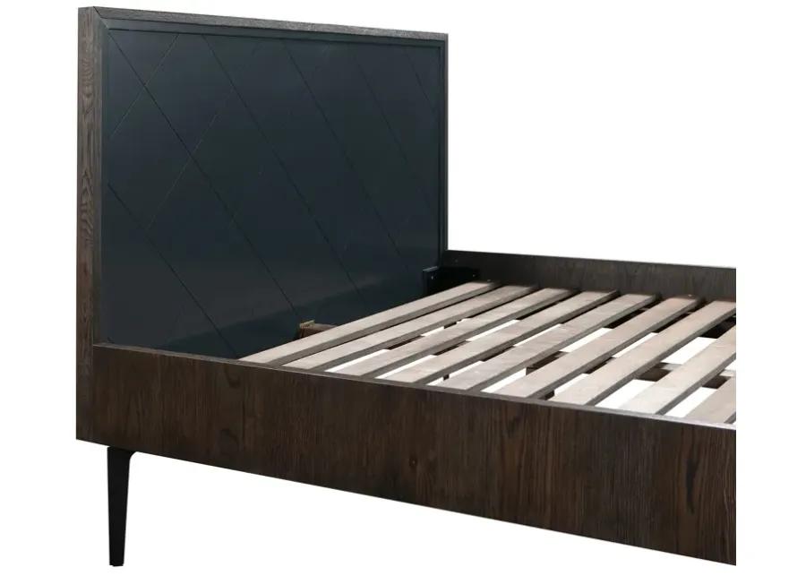 Cross Solid Oak and Metal King or Queen Platform Bed Frame