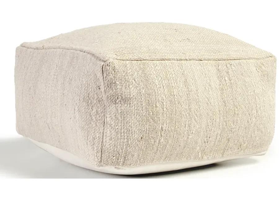 Halter 22" Woven Jute Pouf , Ivory