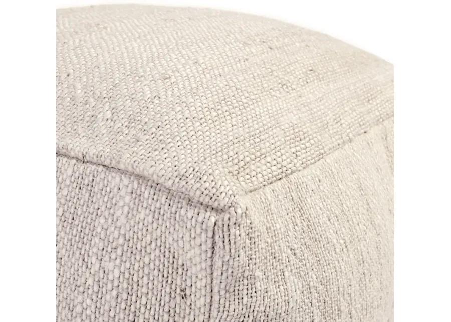 Halter 22" Woven Jute Pouf , Ivory