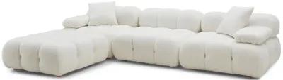 Calliope Cream Vegan Shearling 4-piece Modular Sectional