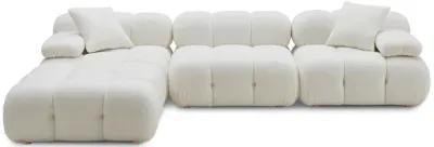 Calliope Cream Vegan Shearling 4-piece Modular Sectional