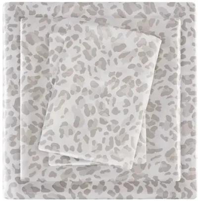 Madison Park Essentials Printed Satin Taupe Leopard Sheet Set