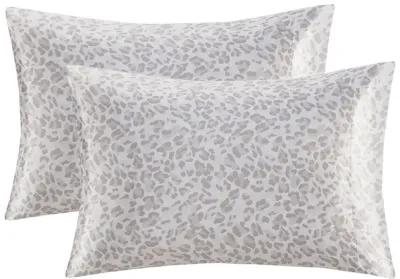 Madison Park Essentials Printed Satin Taupe Leopard Sheet Set