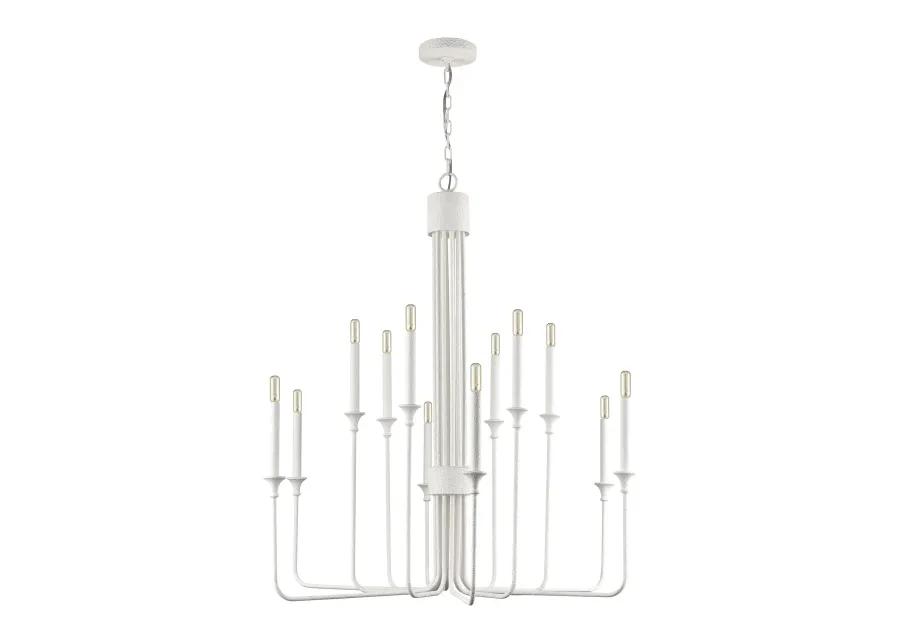 Edward 36" Wide 12-Light Chandelier - Matte White