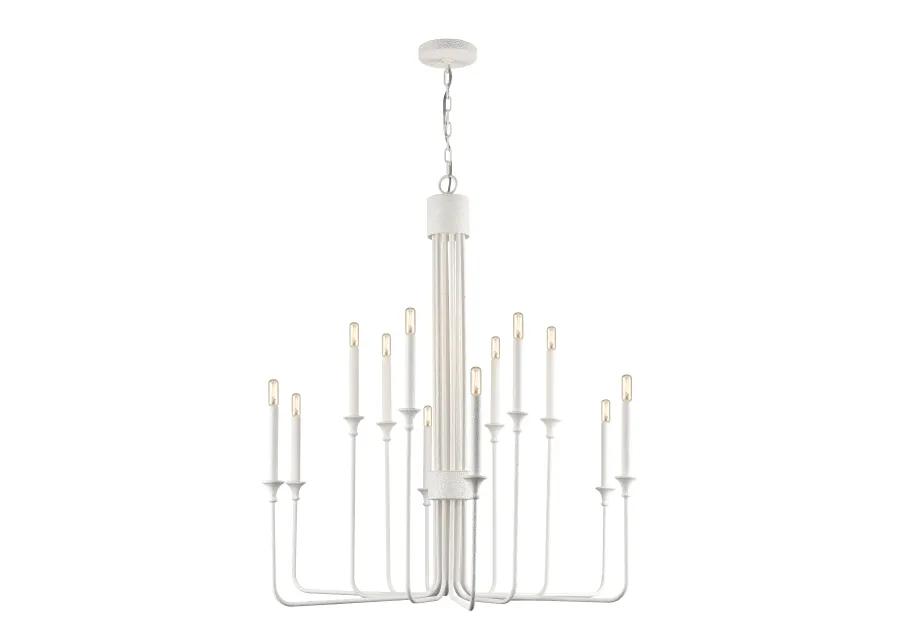 Edward 36" Wide 12-Light Chandelier - Matte White