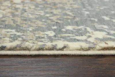 Impressions Beige Abstract NZ Wool/Tencel Blend 2'6" X 10' Runner Rug