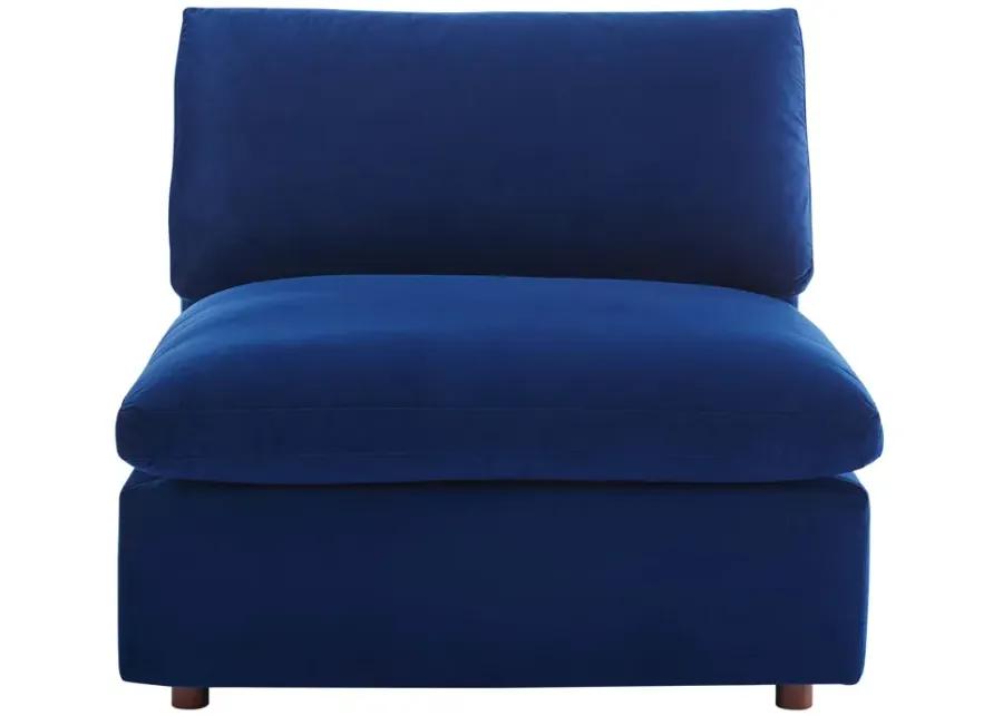 Commix Down Filled Overstuffed Performance Velvet Armless Chair