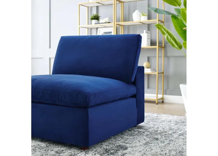 Commix Down Filled Overstuffed Performance Velvet Armless Chair