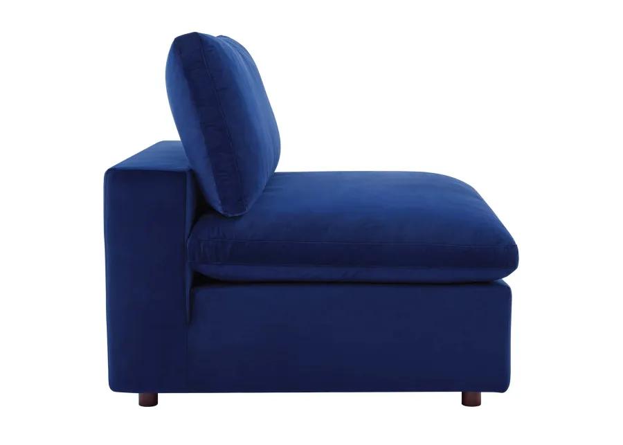 Commix Down Filled Overstuffed Performance Velvet Armless Chair