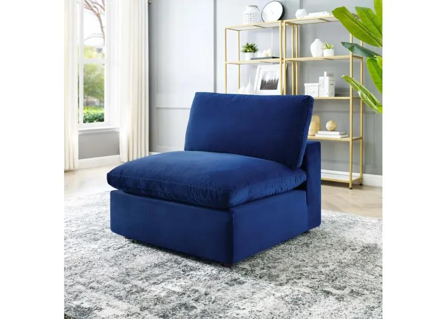 Commix Down Filled Overstuffed Performance Velvet Armless Chair