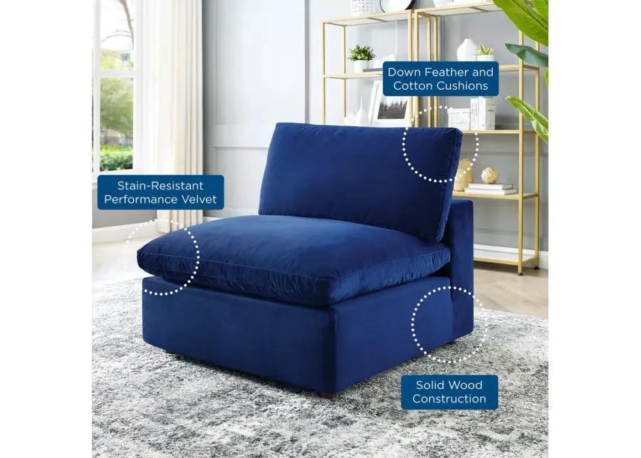 Commix Down Filled Overstuffed Performance Velvet Armless Chair