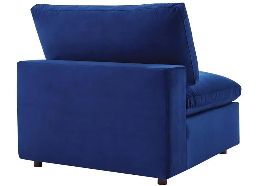 Commix Down Filled Overstuffed Performance Velvet Armless Chair