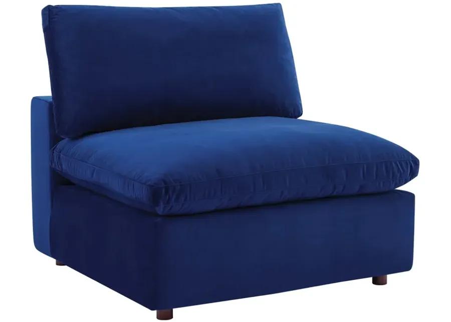 Commix Down Filled Overstuffed Performance Velvet Armless Chair