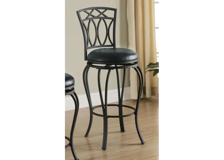 Adamsville Upholstered Swivel Bar Stool Black