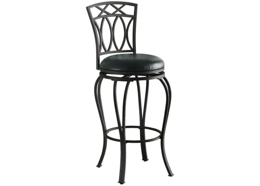 Adamsville Upholstered Swivel Bar Stool Black