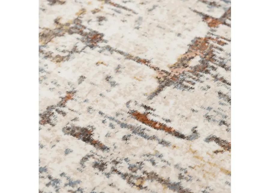 Jasper Ivory/Multi Abstract Recycled Polyester 2'6" x 8' Runner Rug