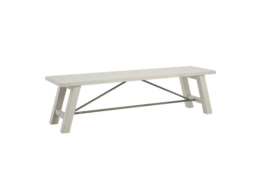 INK+IVY Sonoma Reclaimed White Dining Bench