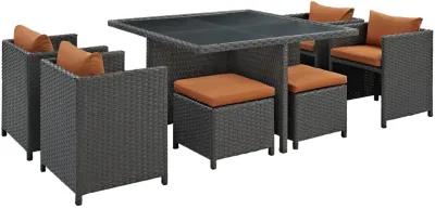 Sojourn 9 Piece Outdoor Patio Sunbrella® Dining Set