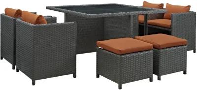 Sojourn 9 Piece Outdoor Patio Sunbrella® Dining Set