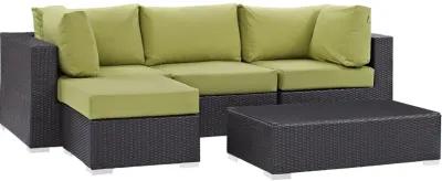 Convene 5 Piece Outdoor Patio Sectional Set