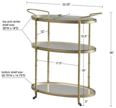 Madison Park Signature Lauren Antique Gold Bar Cart