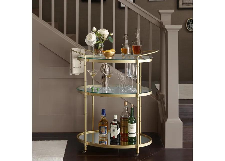 Madison Park Signature Lauren Antique Gold Bar Cart