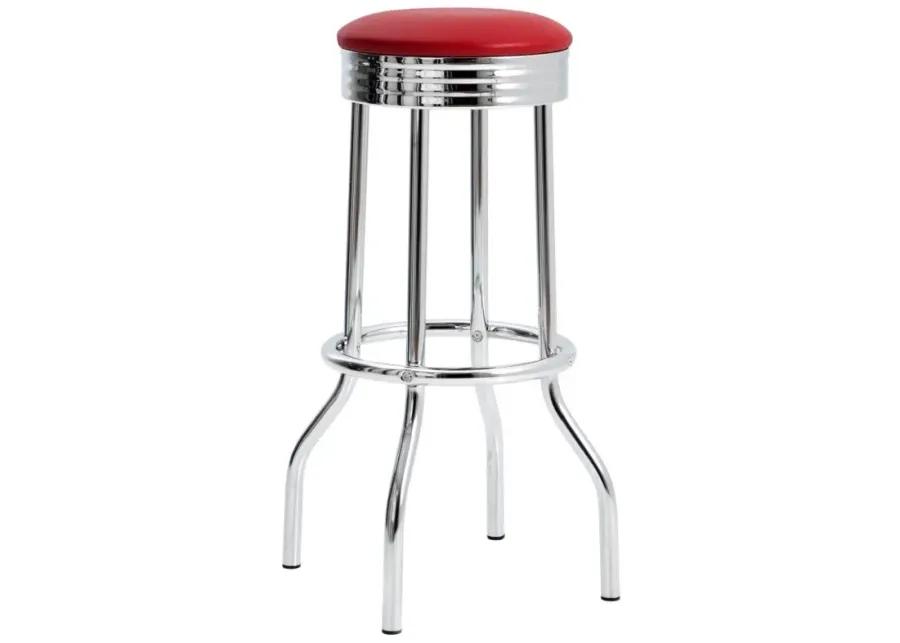 Theodore Upholstered Top Bar Stools Red and Chrome (Set of 2)