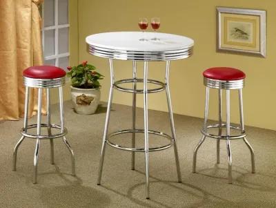 Theodore Upholstered Top Bar Stools Red and Chrome (Set of 2)