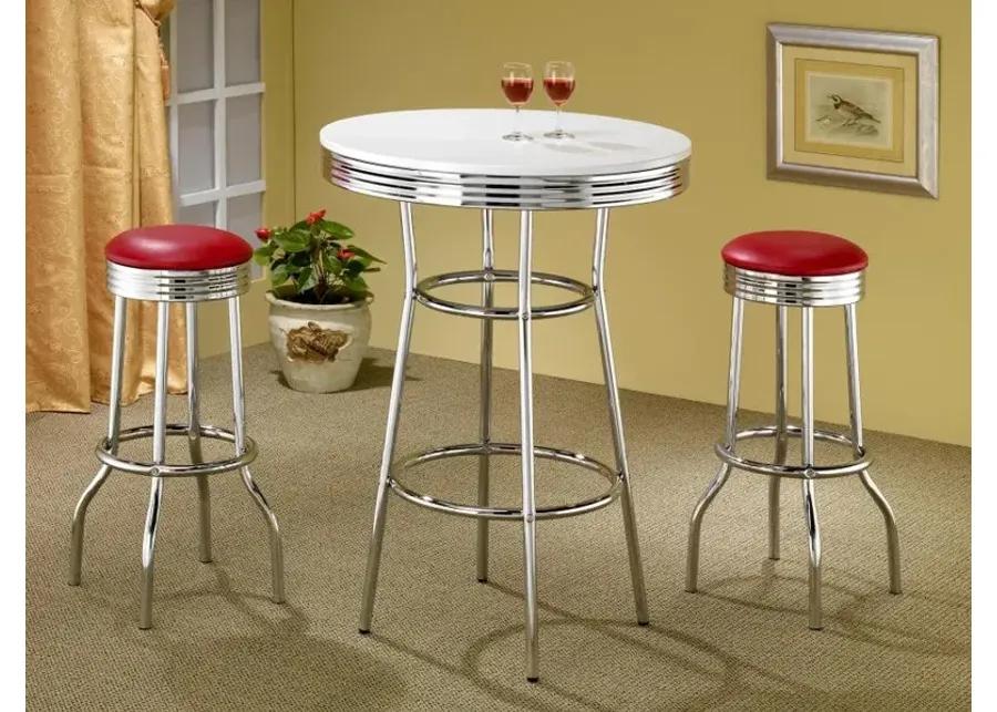 Theodore Upholstered Top Bar Stools Red and Chrome (Set of 2)