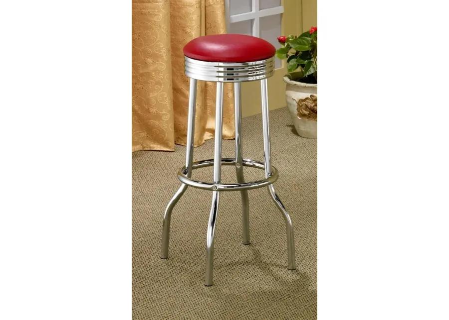 Theodore Upholstered Top Bar Stools Red and Chrome (Set of 2)